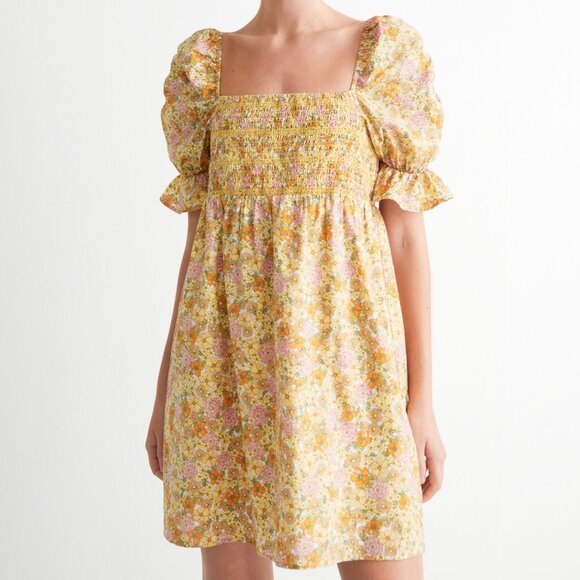 & Other Stories Dresses & Skirts - Retro & Other Stories cotton floral printed smock mini dress in multi